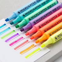 Pulpen Highlighter Oblique Merk STA Grosir 8 Pcs Warna Cerah Tinta Berbasis Air Fluoresen Tidak Beracun Tulisan Dua Sisi UV