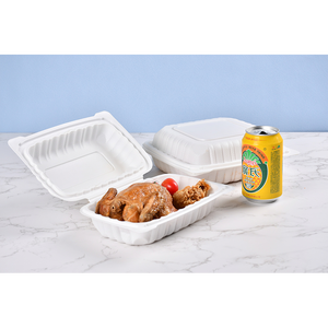 Bagasse phân hủy sinh học vỏ sò hộp Nguồn cung cấp bên trắng chưa tẩy trắng 100% thiên nhiên bao bì hộp hai Khung ba khung hình vỏ sò - Product Image 1