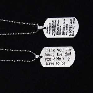 Collier gravé avec citation pour père step : Merci d'être l'homme qui n'<span class=keywords><strong>avait</strong></span> <span class=keywords><strong>pas</strong></span> besoin d'être ton père – Bijou cadeau pour la Fête des Pères - Product Image 6