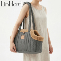Sac de transport pour animaux de compagnie avec logo personnalisé, doublure en polyester et coton, panier avant portable pour vélo, pour chiens, chats, chiots, réutilisable