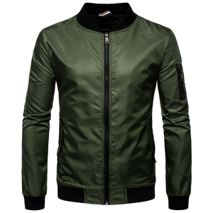 Chaqueta Bomber para Hombre con Logotipo Personalizado al por Mayor 2025, Lona de Alta Calidad con Cuello Alto y Cierre de Cremallera para Invierno - Product Image 1