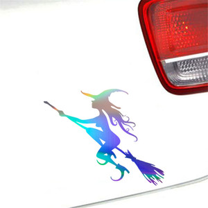 <span class=keywords><strong>Bruja</strong></span> <span class=keywords><strong>volando</strong></span> <span class=keywords><strong>escoba</strong></span> vinilo pared calcomanía fiesta de Halloween puerta de casa etiqueta engomada del coche de regalo morir corte calcomanías portátil de vidrio de ventana - Product Image 5