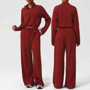 YBO-sm2549 Nuova Tuta Sportiva Traspirante Casual da Strada con Pantaloni Dritti, Completo 2 Pezzi da <span class=keywords><strong>Donna</strong></span>, Felpe <span class=keywords><strong>Oversize</strong></span> - Product Image 4