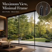 Fenêtre coulissante en aluminium sur mesure sans rail au sol, moustiquaire rétractable, double vitrage insonorisé pour balcon d'appartement