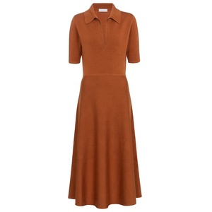 Robe mi-longue en laine pour femmes, vêtements européens personnalisés, tricot, basique, décontracté, hiver, automne - Product Image 6
