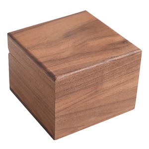 Wooden Ring Box with Walnut Wedding Display Box Wood Engagement Ring Bearer Case