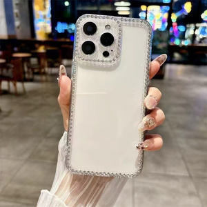 Custodia per telefono con diamanti lucidi lusso per IPhone 17 Pro Max 16 11 12 13 <span class=keywords><strong>14</strong></span> 15 XS XR Glitter trasparente per paraurti Cover morbida in TPU - Product Image 3