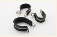 Clips P doublés de caoutchouc en acier inoxydable 304 type R collier de serrage de tuyau de montage de câble tuyau pince fixe support de tuyau petite pince