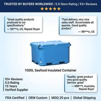 Conteneur de distribution de poissons vivants 1000L, bac de transport et de stockage pour poissons vivants, destiné aux marchés de gros de fruits de mer frais et aux grossistes, pour commandes en gros