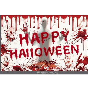 Bannière d'horreur d'Halloween Shenzhen Libao 180x110cm, Décoration de fête avec empreinte de main ensanglantée, Impression numérique - Product Image 1