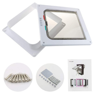 <span class=keywords><strong>Porte</strong></span> pour chat automatique en PVC et métal avec verrouillage magnétique à 4 voies, écologique, blanc/noir, pour chats domestiques - Product Image 6