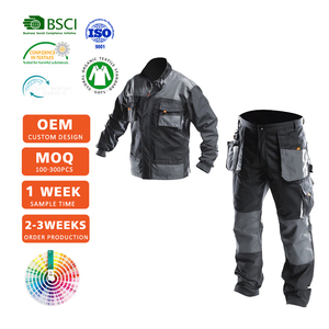 Pantalon Cargo en Poly Coton pour Hommes Patch au Genou Multi-poches Pantalons de Travail Uniformes pour Hommes - Product Image 1