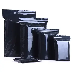 Negro Bolsa de apagón lightproof de embalaje compacto bolsa de plástico engrosada pe clip de cadena bolsa sellada