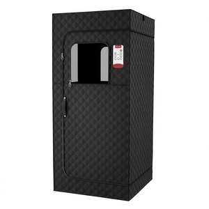 Sauna Portátil Individual con Calefacción Eléctrica, Enchufe de 110 V, Uso Doméstico, Diseño Moderno Negro, Fácil de Usar - Product Image 1