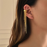 NOUVEAU BOUCLES D'OREILLES UNIQUES BRÉSILIENNES MEDUSA TAMPON CHANDELIER 2025 Dazan Plaqué Or 18k Hypoallergénique Bijoux de danseuse en acier inoxydable