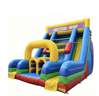 Toboggan gonflable commercial double piste Fun Bounce DS006 avec entrée en arche pour enfants, idéal pour les événements de parcs d'attractions
