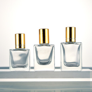 8ml <span class=keywords><strong>10ml</strong></span> 15ml vuông rõ ràng kính thép không gỉ con lăn bóng mỹ phẩm nước hoa tinh dầu cuộn trên chai với nắp nhôm - Product Image 1