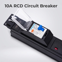 19 ''1U 6 voies UK Type PDU coque en alliage d'aluminium avec disjoncteur équipement de distribution d'énergie