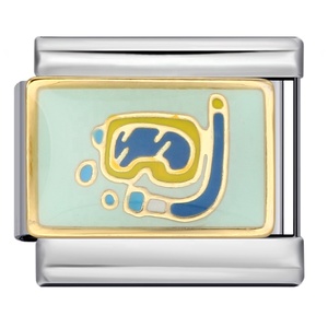 Nouveau bracelet modulaire de style italien pour la plage et le camping, en acier inoxydable, finition électroplaquée effet goutte d'huile, motif dessin animé, bracelet à souder DIY - Product Image 5
