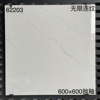 Carreaux de sol en céramique modernes blancs Carrara brillants 60x60 avec des propriétés antibactériennes et antidérapantes pour une utilisation dans les hôpitaux et les appartements