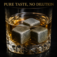 En Existencia, Regalo Novedoso, Piedras de Whisky de Basalto, Juego de Vasos de Whisky Redondos de Cristal, Regalo para Hombres, Papá, Esposo, Amantes del Whisky