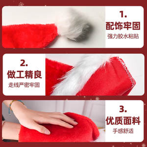 Nœud de Noël, décoration de chapeau de Noël, accessoire <span class=keywords><strong>photo</strong></span> pour enfants, costume de fête à thème créatif, couvre-chef en peluche - Product Image 3