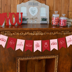 DAMAI Bannière XXOO Saint-Valentin Décorations Fournitures de Fête Cadeaux pour Mur Maison Bureau Décorations de la Saint-Valentin - Product Image 3