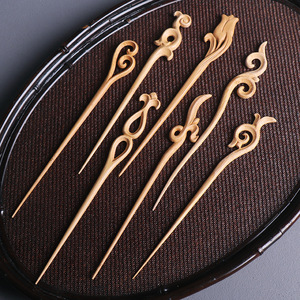 Bamboo Hair Forks Handmade Floral Design For Women Daily Use - Product Image 1