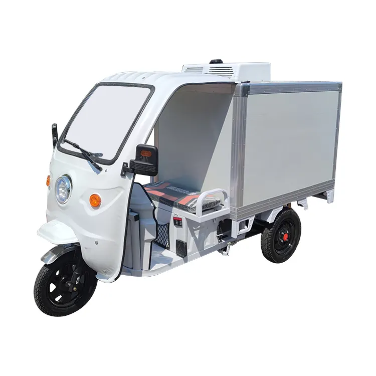 Frozen cabin three wheel motorcycle ice cream delivery refrigerator tricycle