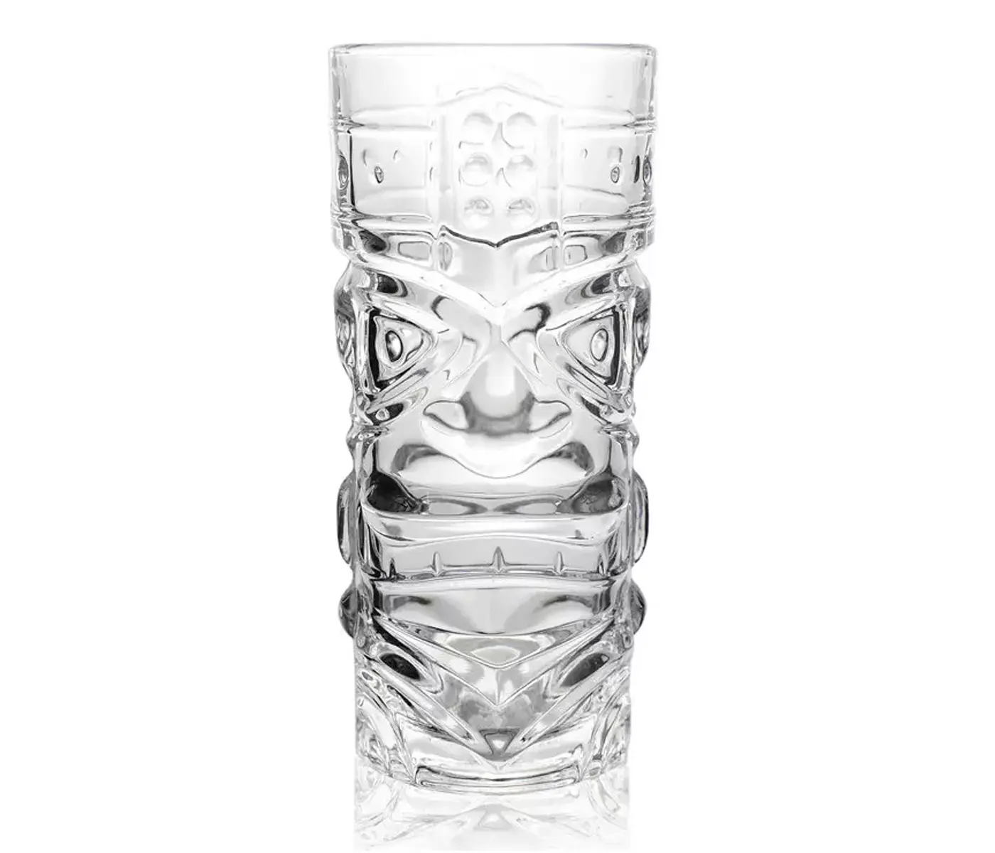 하단 브랜딩 긴 높은 유리 티키 컵 크리에이티브 아일랜드 스타일 바 칵테일 유리 티키 영감 유리