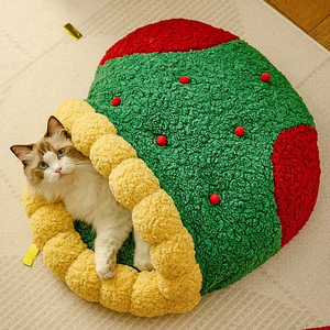 Phim Hoạt Hình Phong Cách Giáng Sinh Vớ Mèo Ngủ Nhà Và Cây Giáng Sinh Tam Giác Vật Nuôi Tổ Cho Mèo Và Chó - Product Image 2