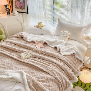 XinLan polar Sherpa suave de lujo de punto decorativo personalizado sublimación de Navidad acogedora <span class=keywords><strong>cama</strong></span> Rosa viaje manta Nórdica - Product Image 4