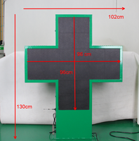 Jhering Programmable LED Pharmacie Croix Écran d'affichage Utilisation extérieure Couleur avec indicateur de température Contrôle WIFI