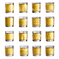 Vasos de whisky de cristal antiguos sin plomo de lujo, vaso giratorio moderno con grabado para uso doméstico y regalos