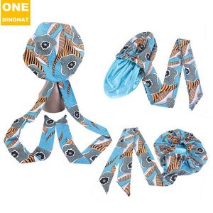 Popular Gorro Africano de Satén Redondo con Doble Capa y Estampado, Pañuelo para la Cabeza para Mujer, Gorro Tipo Pañuelo YHK0080 - Product Image 5