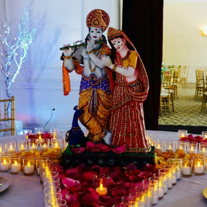 Wooden Simple Radha Krishan Statues Wedding Decorations Shobha Jain Impex Brand Elegant Figurines Indoor/Outdoor Adding Charm - Product Image 1