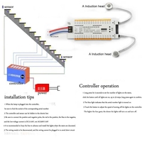 Intérieur DC12V/24V 32 Canal PIR Automatique Motion Sensor Controller Gradation Bande Escalier LED Échelle Lumière