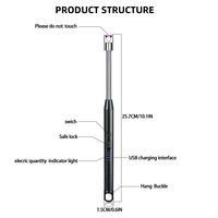 Encendedor Eléctrico USB 2026 para Cocina, Encendedor Largo a Prueba de Viento para Velas, Barbacoa, Estufa de Gas, Pistola de Encendido Recargable, Encendedor de Plasma sin Llama, Nuevo