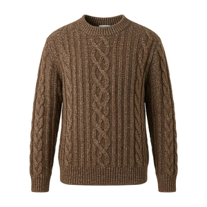 <span class=keywords><strong>Maglione</strong></span> da <span class=keywords><strong>Uomo</strong></span> Personalizzato Stile Retrò a Collo Tondo <span class=keywords><strong>con</strong></span> Lavorazione a Treccia Spessa e Design Intrecciato, Estetica Old Money, OEM/ODM, MOQ Basso - Product Image 6