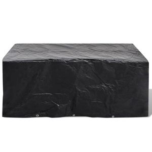 W2B VidaXL copertura del tavolo da esterno in polietilene nero con occhielli in alluminio resistente all'acqua tessuto copertura per mobili da giardino - Product Image 1