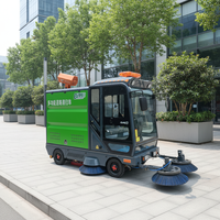 Balayeuse de voirie électrique commerciale compacte à batterie pour les parkings, les cours d'usine et le nettoyage des trottoirs