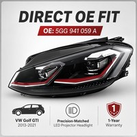 OEM 5GG941059A 5GG941060A Phare avant gauche style GTI LED DRL en forme de U avec lentille de projecteur 36W pour VW Golf Mk7 Sport Hatchback