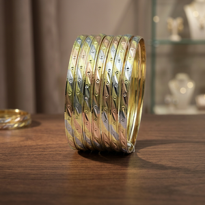 Brazalete Chapado en Oro de 3 Tonos al por Mayor, Brazalete Formado, Brazaletes Multicolores, Brazalete de Moda, Joyería Rellena de 3 Tonos, Brazalete Tricolor - Product Image 6