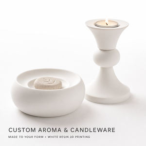 Support de bougie parfumée personnalisé en résine blanche imprimé en 3D, support de bougie chauffe-plat imprimé en 3D SLA, prototypage rapide pour la décoration intérieure et les cadeaux - Product Image 1
