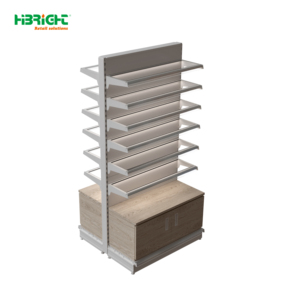 Retail Display Stand 6-Tier <b>Metal</b> Shelf Vertical Freestanding with Back Epoxy Coated Heavy Duty Rectangular - Product Image 5