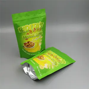 Sacchetto per alimenti in plastica per imballaggio di Snack con barriera all'umidità Stand up sacchetti per imballaggio di patatine di Banana
