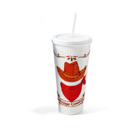 Vaso Reutilizable para Smoothies con Diseño Estético de 650 ml, Tapa Acanalada, Pajita y Asa, Libre de BPA, a Prueba de Fugas, Venta al por Mayor