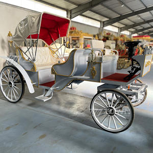 Carruaje de caballos de Turismo de boda real clásico eléctrico 4 ruedas 4-6 personas uso del parque de atracciones - Product Image 2