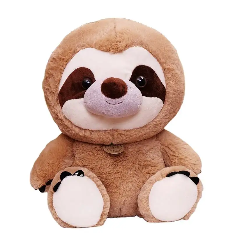 2024 Custom Logo 20cm Sloth Real Life Plush Stuffed forest animals Toy Gift Plush Koala Bear Sleeping Pillow Soft Stuffed Toy