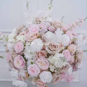 Dkb Mới Nhất Thiết Kế Đám Cưới Centerpieces Bảng Sắp Xếp Bất Cảm Ứng Màu Hồng Lụa Rose Cho Đám Cưới Đề Nghị - Product Image 4